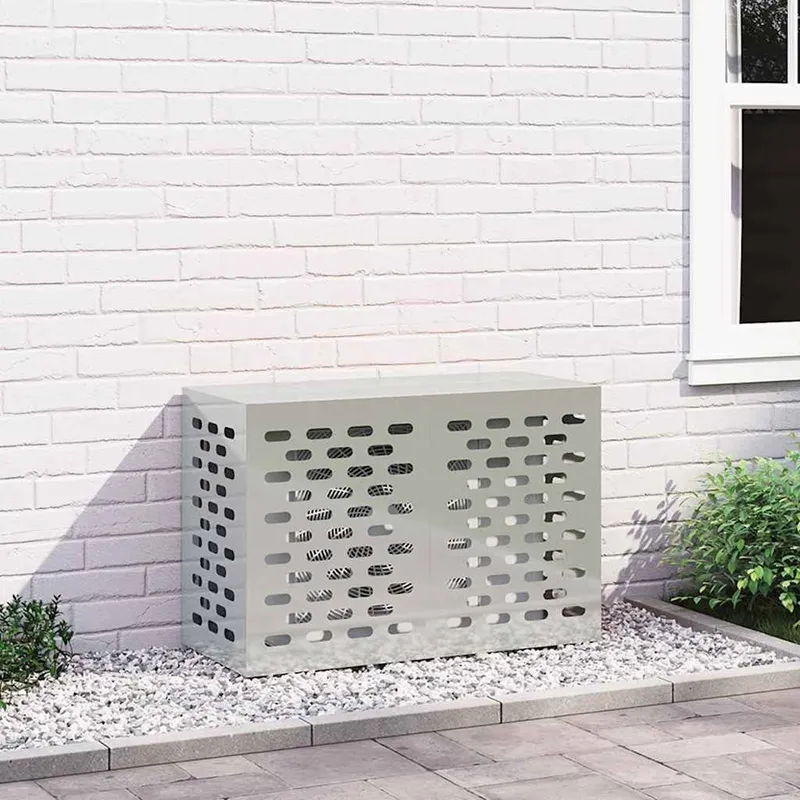 Klimaanlagenabdeckung Silber 90 x 40 x 60 cm Verzinkter Stahl