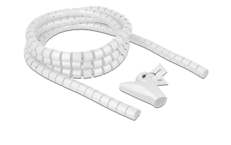 Delock Spiroschlauch mit Einziehwerkzeug, 2.5 m x 20 mm Weiss