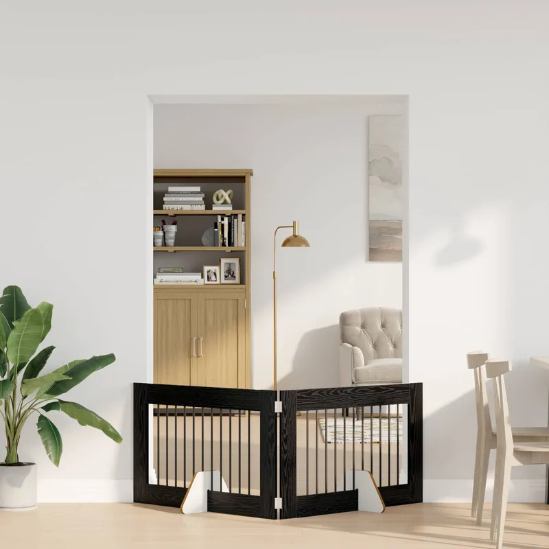Klappbares Hundetor mit Ständern 2 stk. nero Eichen-Optik