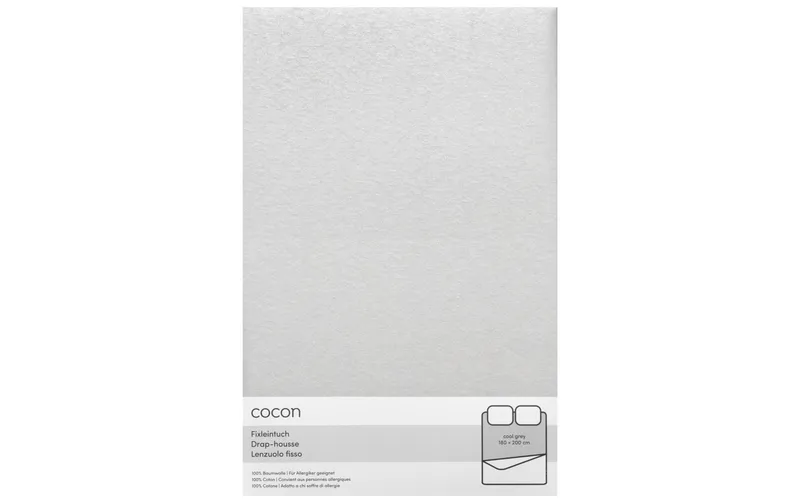 COCON Fixleintuch Jersey 180-200 x 200 cm, Hellgrau