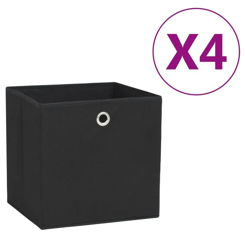 Aufbewahrungsboxen 4 Stk. Vliestessuto 28x28x28 cm nero