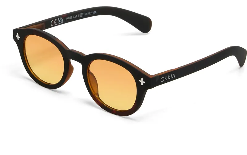 OKKIA Sonnenbrille Milano Black Havana, Yellow Lens