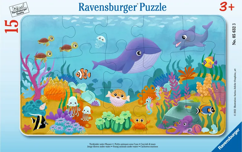 Ravensburger Puzzle Tierkinder unter Wasser 15 Teile