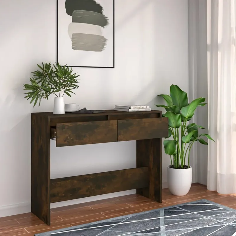 tavolo consolle Räuchereiche 100x35x76,5 cm derivato del legno