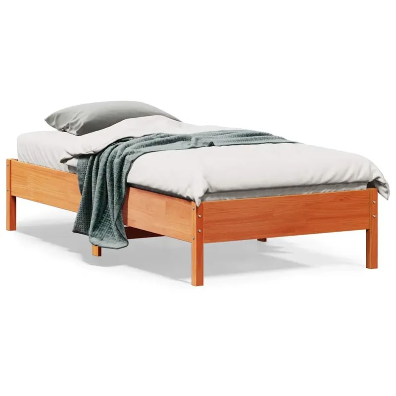 letto in legno massiccio senza materasso marrone cerato 75x190 cm legno di pino