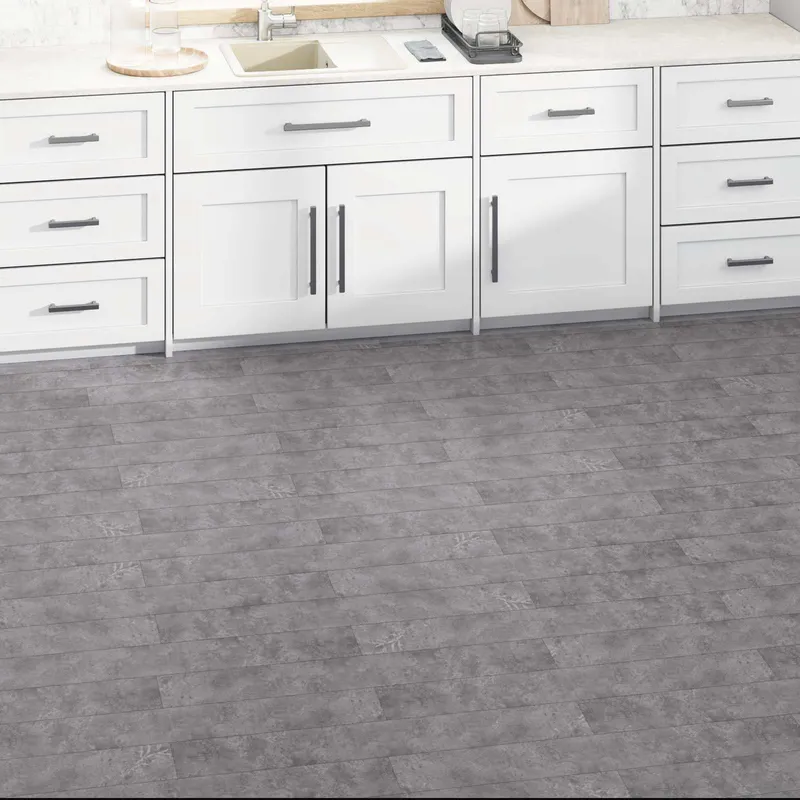 Planches de sol Gris béton 5,02 m² 36 pièces PVC