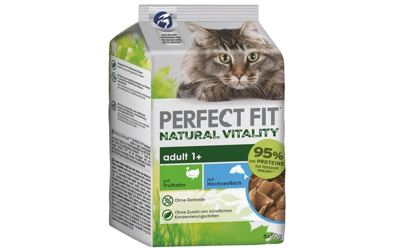 Perfect Fit Nassfutter Cat Pouch Mini Truthahn et Hochseefisch 6 x 50 g