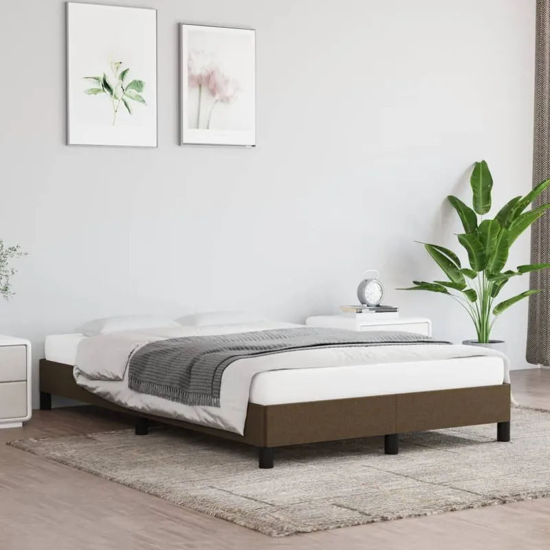 struttura letto senza materasso Dunkelbraun 120x190 cm tessuto