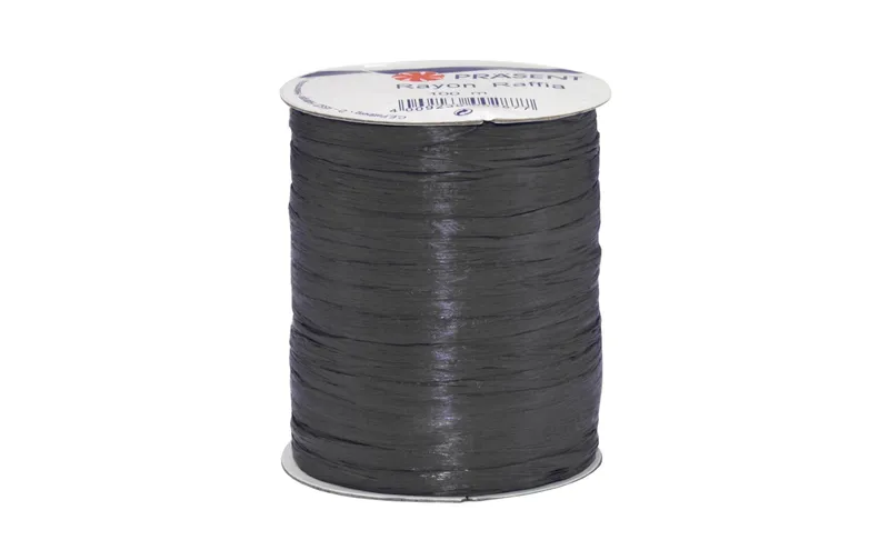 Pattberg Geschenkband Raffia Rayon 100 m, black