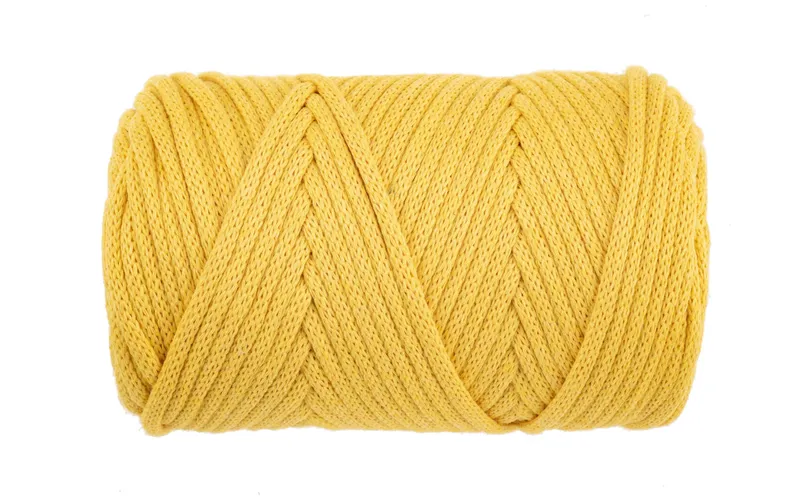 Glorex Wolle Makramee Cord gewebt 70 m x 3 mm, 250g, Senfgelb