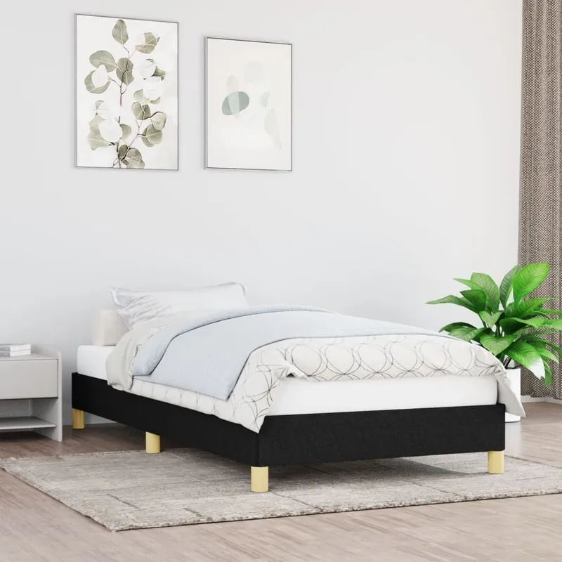 struttura letto senza materasso nero 100x200 cm tessuto