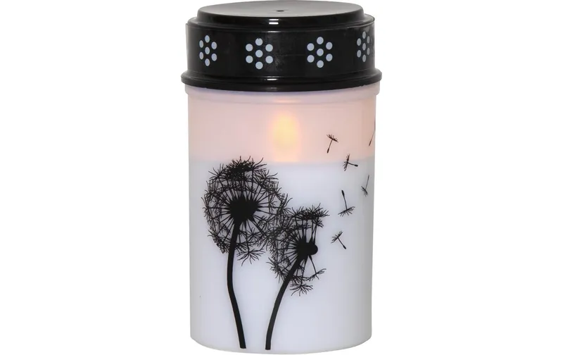 Star Trading LED Grabkerze Löwenzahn, Ø 7 x 12 cm, white