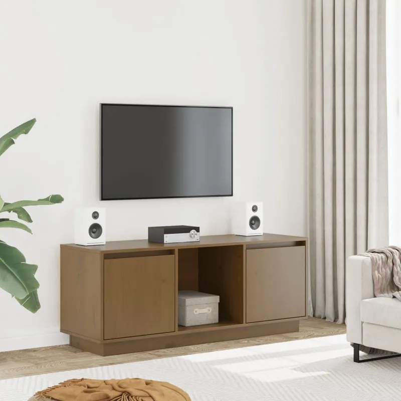 TV-Schrank Honigbraun 110,5x35x44 cm legno massiccio pino