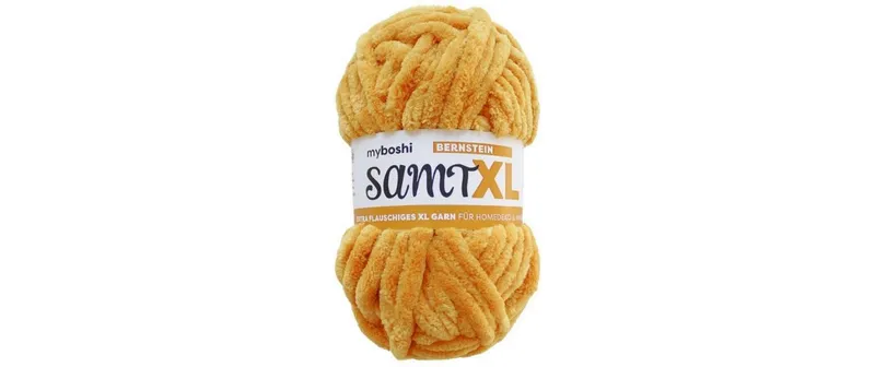 myBoshi Wolle Chenille Samt XL Bernstein, 100 g, 40 m