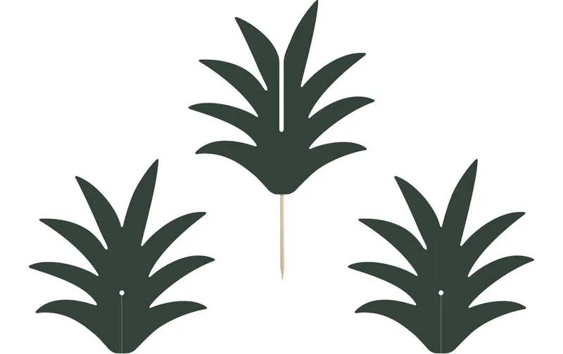 Partydeco Kuchen-Topper Aloha Ananas 6 Stück, Grün