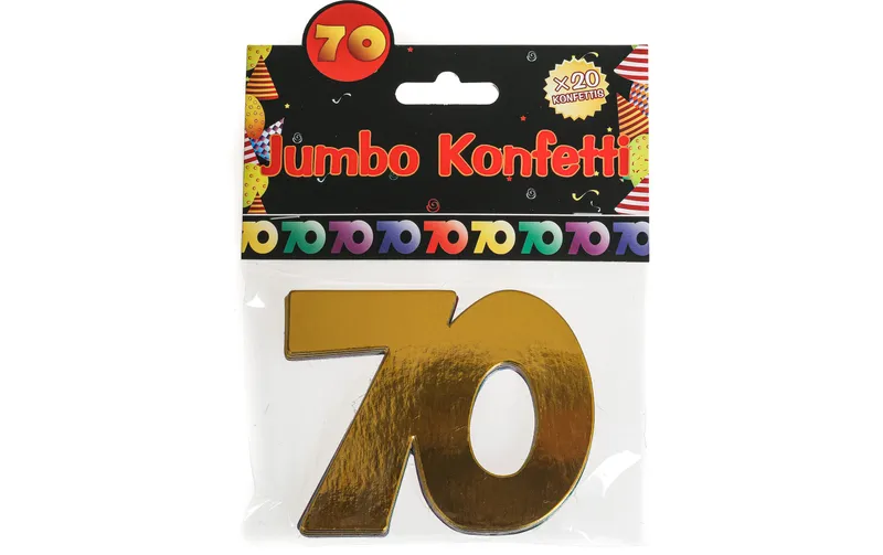Trendcompany Konfetti 70. Geburtstag 7.5 x 10 cm, multicolore, 20 pièces