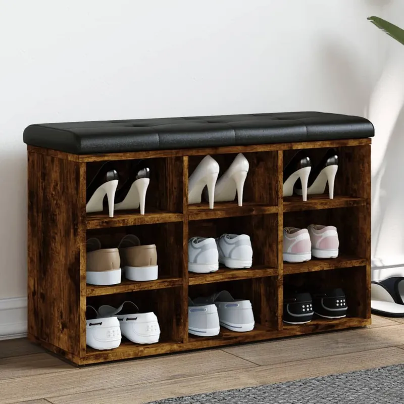 Schuhbank Räuchereiche 82x32x50 cm derivato del legno