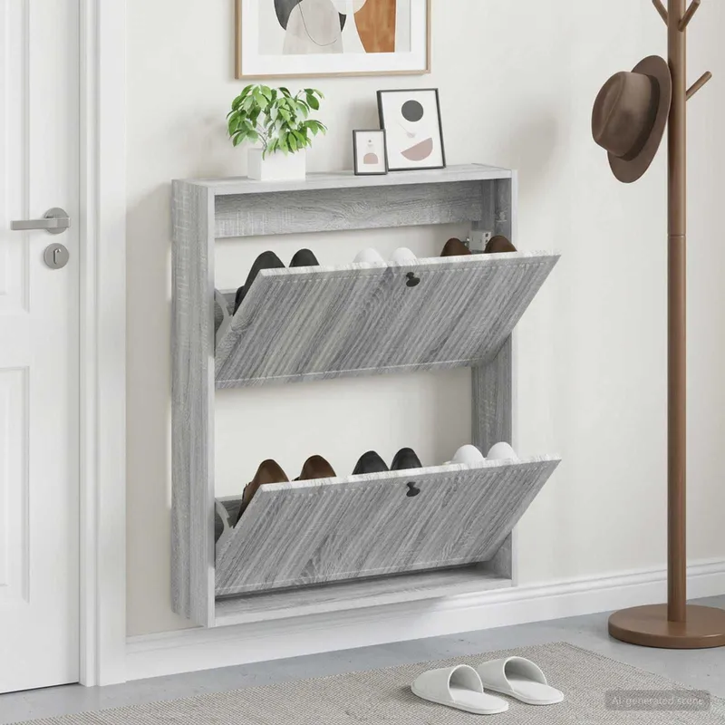 Wandmontierter Schuhschrank EDE 71 x 17 x 86 cm derivato del legno