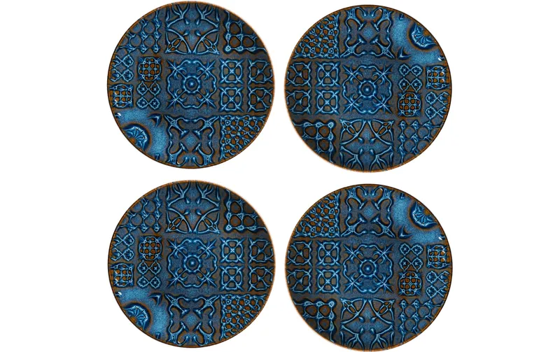 Mäser Frühstücks- & Dessertteller Tiles 21 cm, 4 pièces, bleu