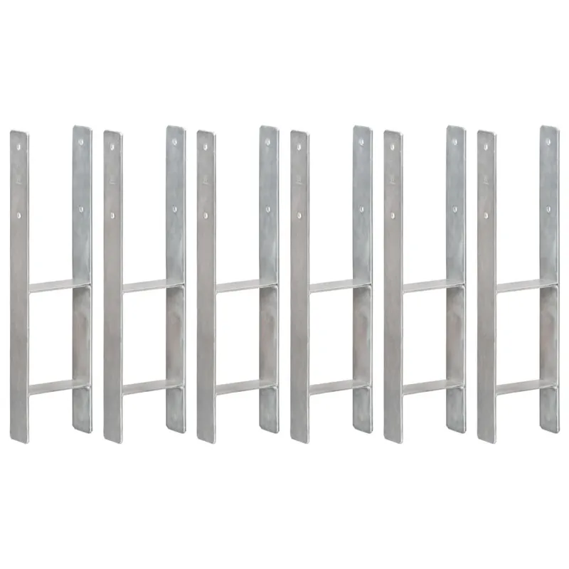 Piquets de clôture 6 pcs Argenté 14x6x60 cm Acier galvanisé