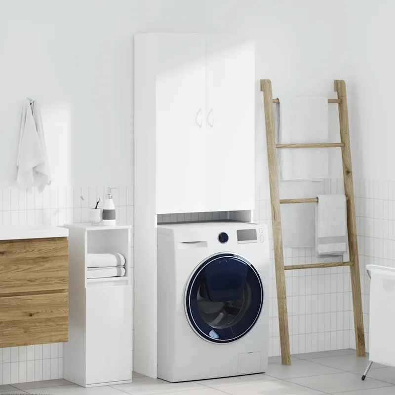 Meuble pour machine à laver Blanc 64x25,5x190 cm