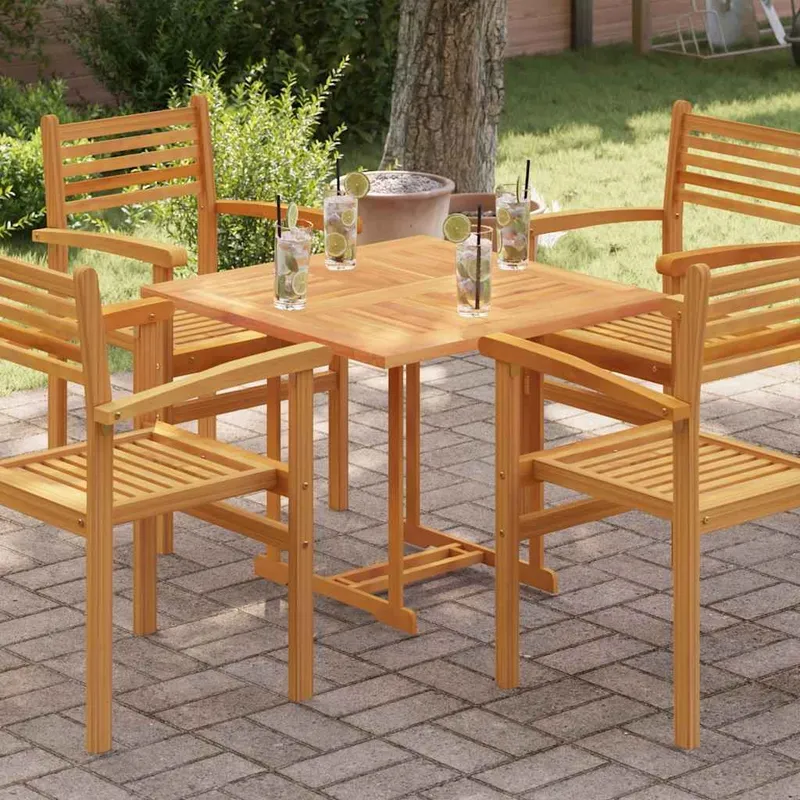 Dessus de table Bois de teck solide Carré 80x80x2,5 cm