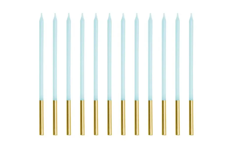 Partydeco Kerze Hellblau, 14 cm, 12 pieces