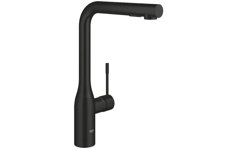 GROHE Essence New Mattschwarz mit retractabler Dual-Spülbrause
