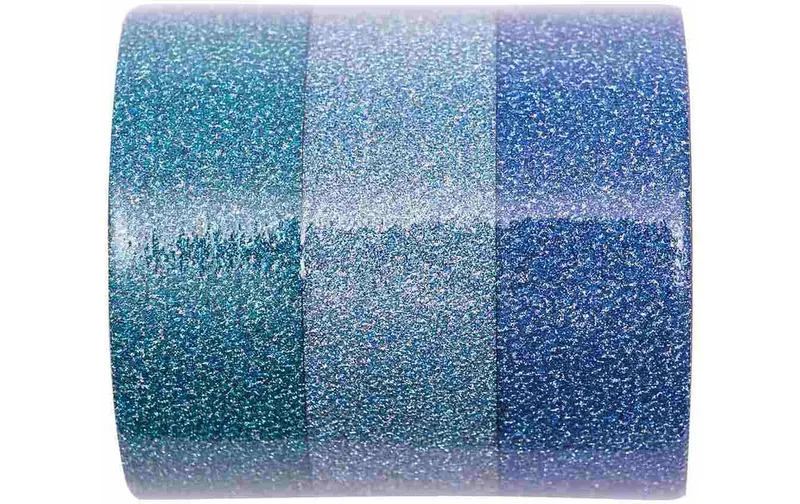 Rico Design Washi Tape Glitter 3 pezzi, blu, 5 m