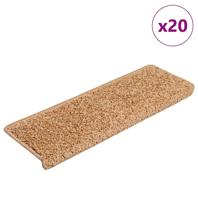 Stufenmatten 20 Stk. 65x21x4 cm Beige Rechteckiger Rand