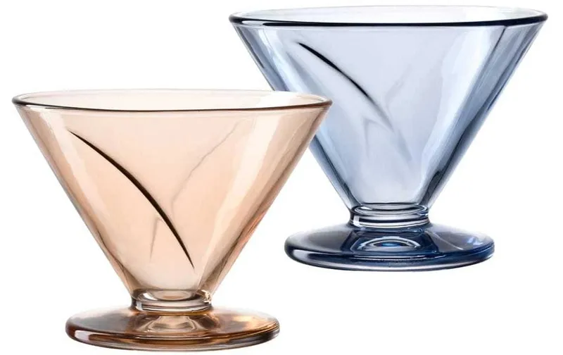 LEONARDO Schale 270 ml, Blau / Apricot, 4 Stück