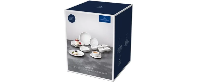 Villeroy & Boch New Moon Kaffee-Service-Set 18-teilig, bianco