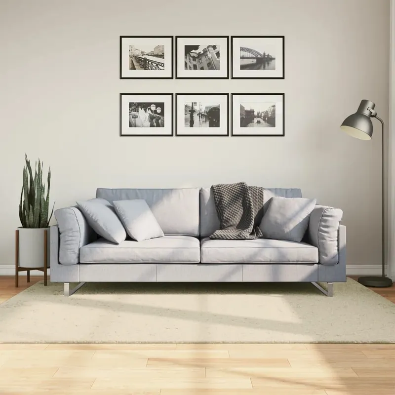 Teppich HUARTE Kurzflor Weich und Waschbar Creme 140x200 cm