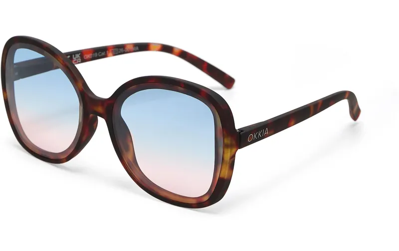 OKKIA Sonnenbrille Anna Classic Havana, Blue Pink Lens