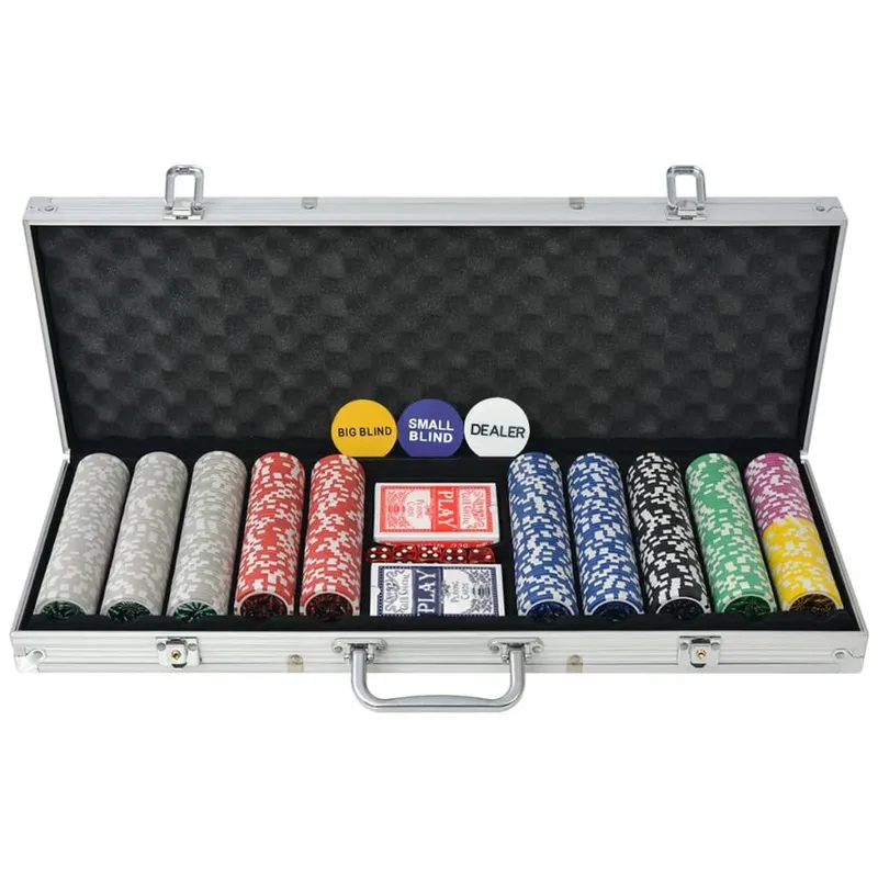 Poker Set with 500 Laserchips aluminium