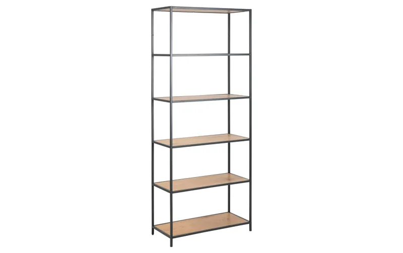 AC Design Regal Seaford 77 x 35 x 185 cm, Eiche/black matt