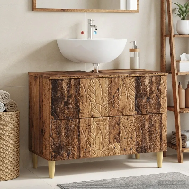 Waschbeckenschrank DELFT Altholz 82 x 41 x 59 cm derivato del legno