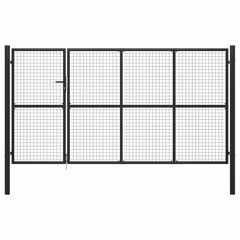 Gartentor aus Stahl 350 x 150 cm Anthrazit