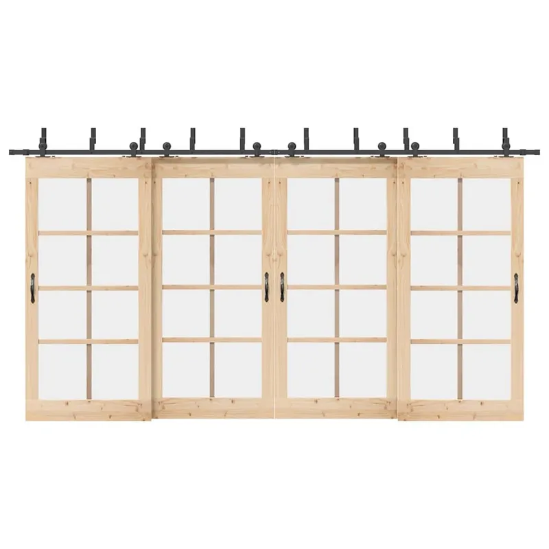 Schiebetürbeschlag-Set 427 cm Stahl Schwarz