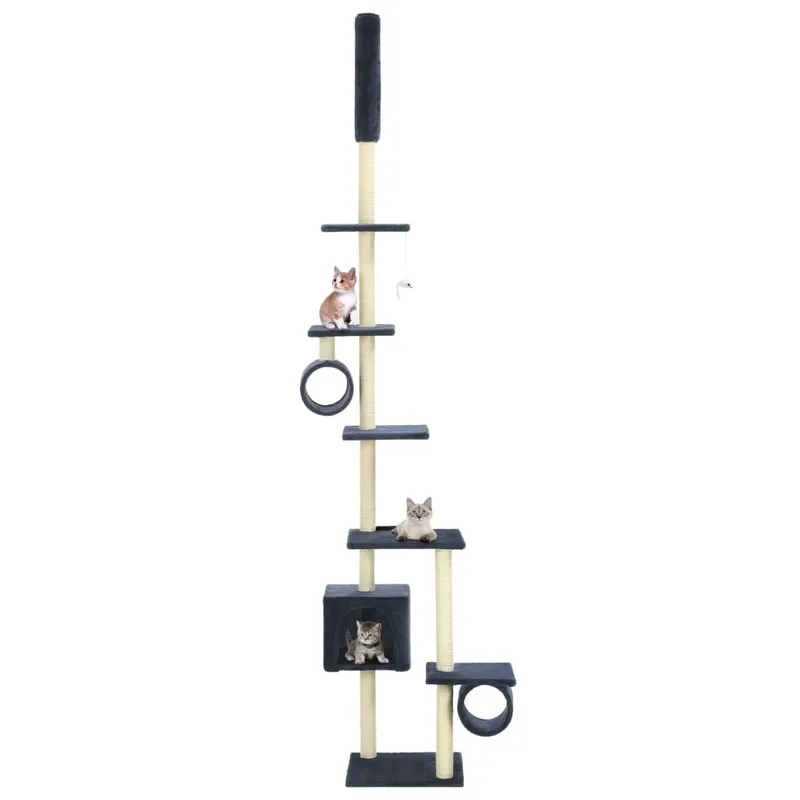 Katzenbaum con Sisal-Kratzsäulen 260 cm blu scuro
