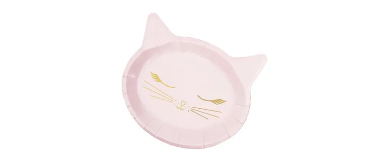 Partydeco Einwegteller Cat 22 x 20 cm, 6 pieces, Rosa