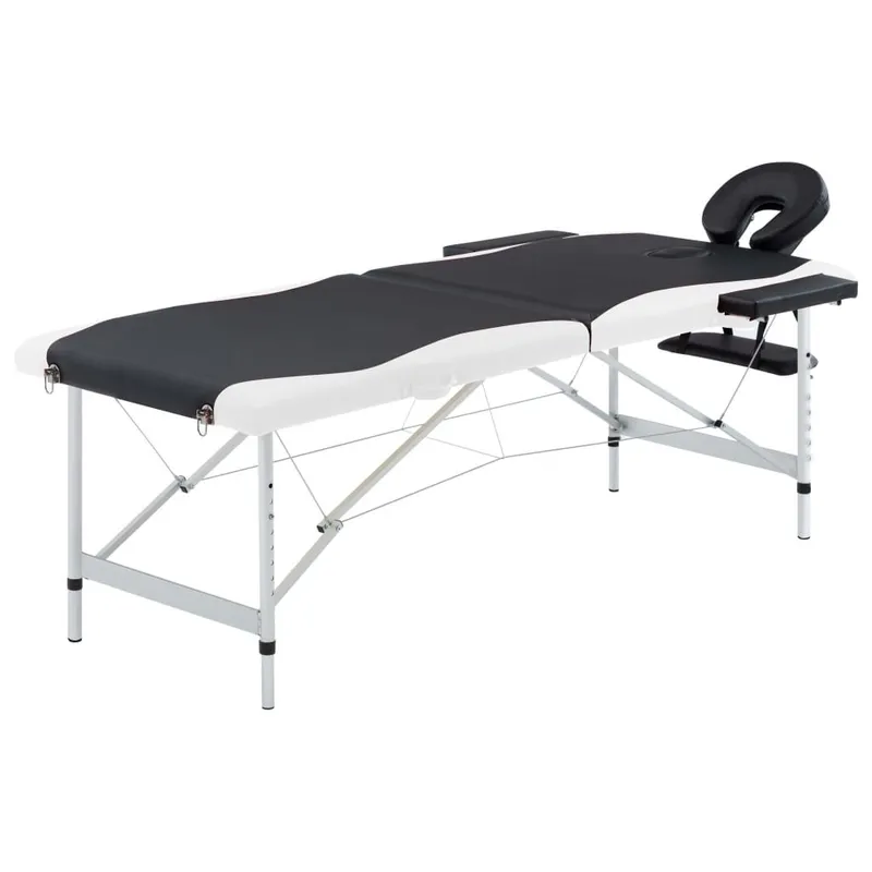Massageliege Klappbar 2-Zonen alluminiogestell nero e bianco