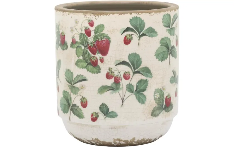 Chic Antique Pflanzengefäss Erdbeere 13 cm, Crème