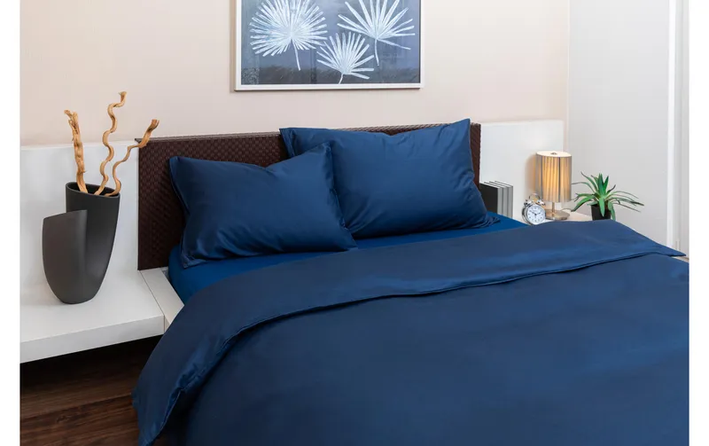 COCON Bettwäsche Perkal 160 x 210 / 50 x 70, Marineblau