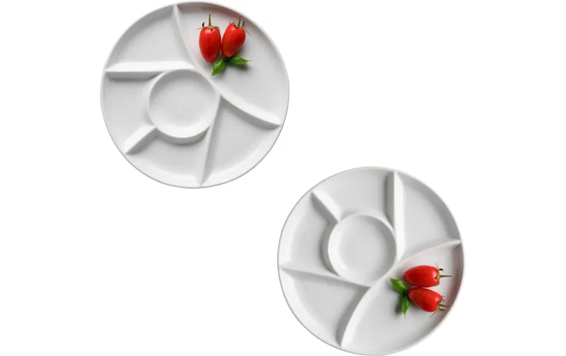 Mäser Fondue-Teller rund 2 pezzi, bianco
