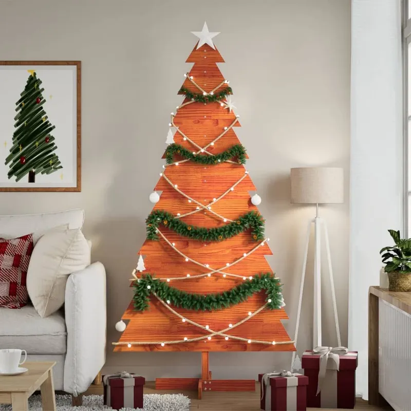 Weihnachtsbaum zum Schmücken Wachsbraun 180cm legno massiccio pino