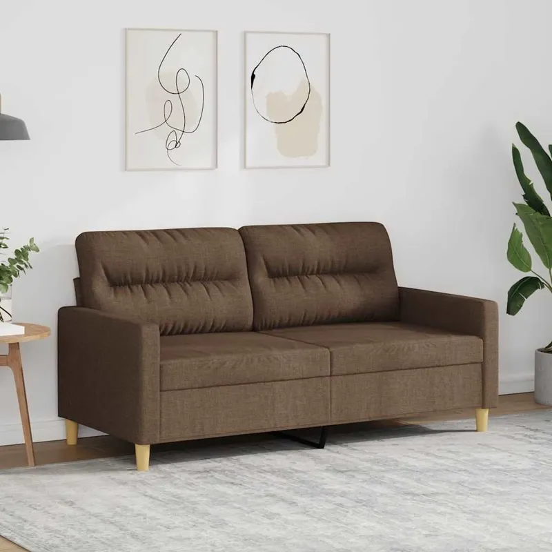 2-Sitzer-Sofa marrone 140 cm tessuto