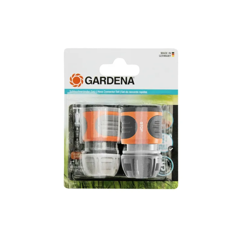 GARDENA Schlauchkupplung Zweier-Satz, 13 mm (1/2") & 15 mm (5/8")