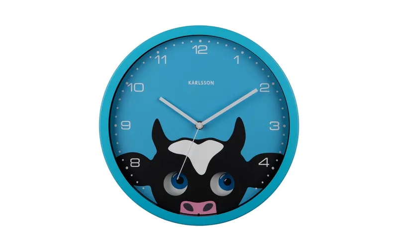 KARLSSON Wanduhr Kuh Ø 30.8 cm, bleu