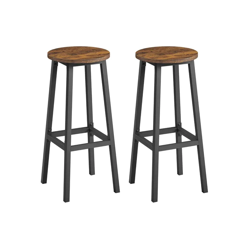 VASAGLE Barhocker Barhocker 2er Set, nero/marrone